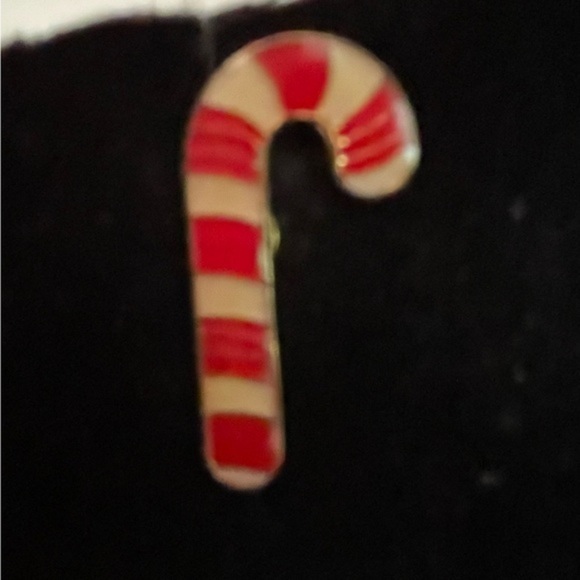 Vintage 1999 signed CTA silver tone red enamel candy cane lapel pin brooch - Picture 5 of 13